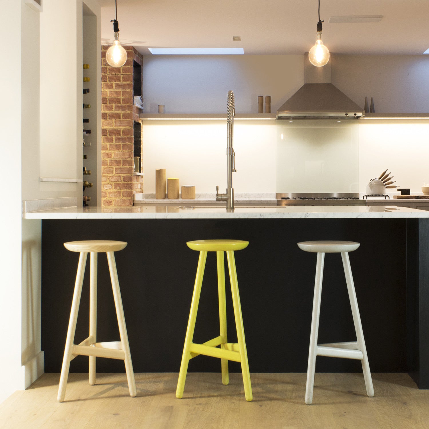 Ash Yellow Grey Ninety Stool