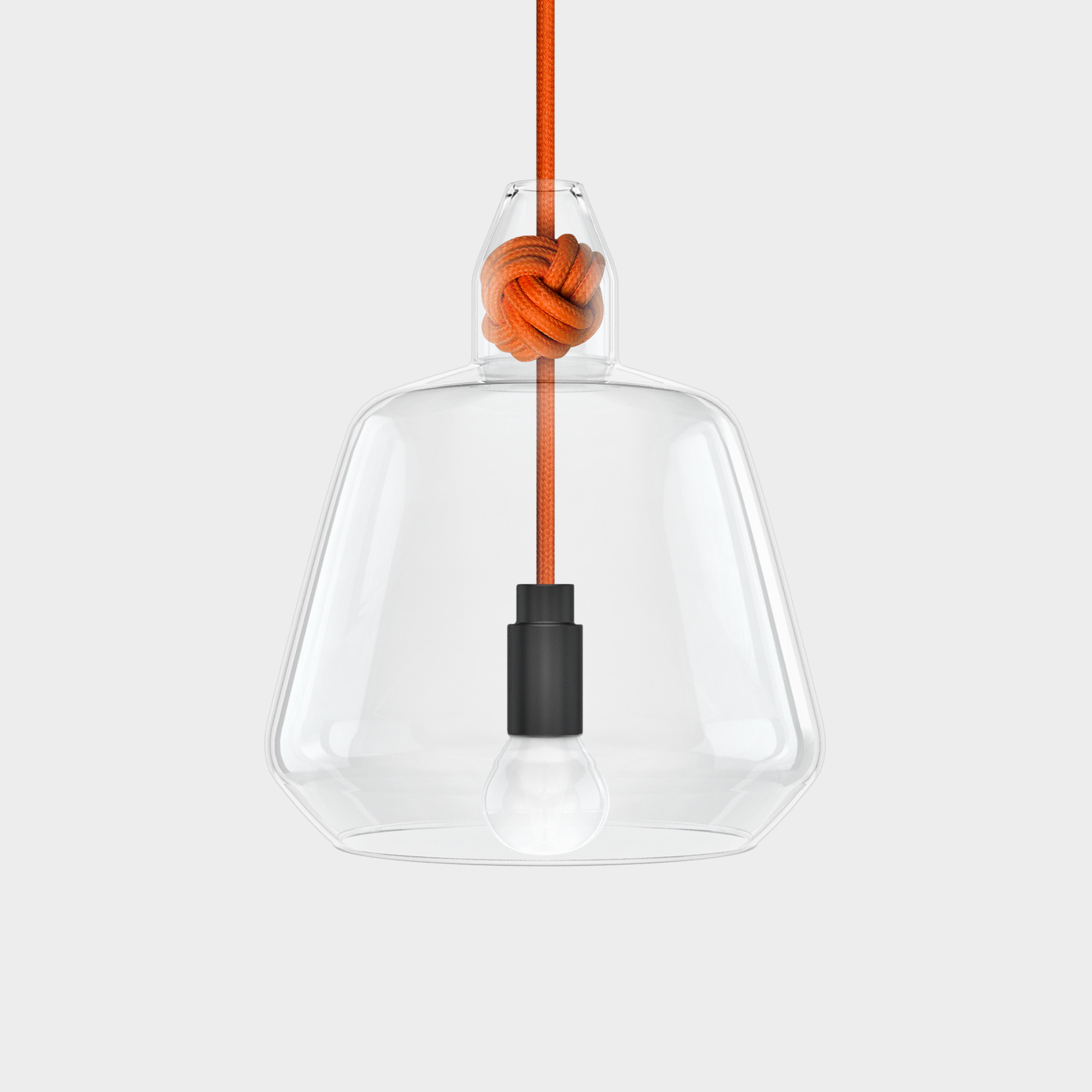 Large Orange Knot Lamp