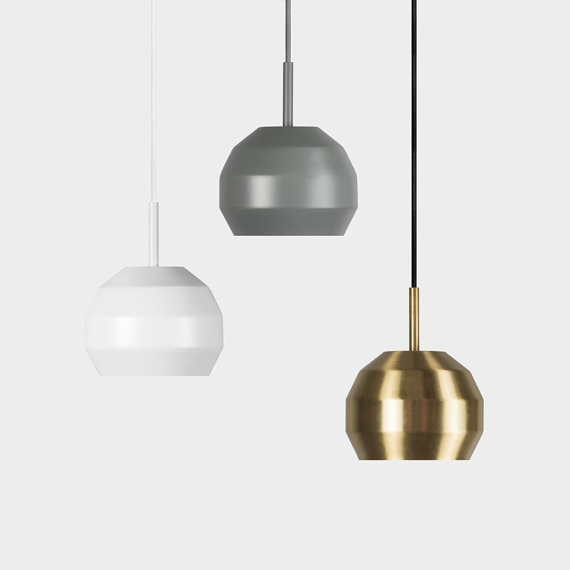 White Grey Brass Mini Pitch Pendant
