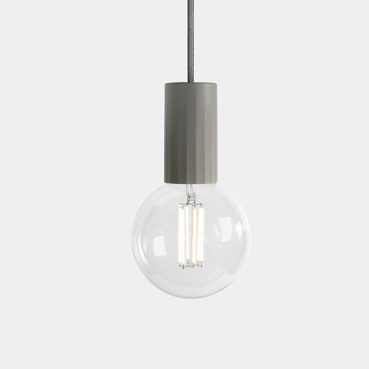 Charcoal Case Pendant Clear Bulb